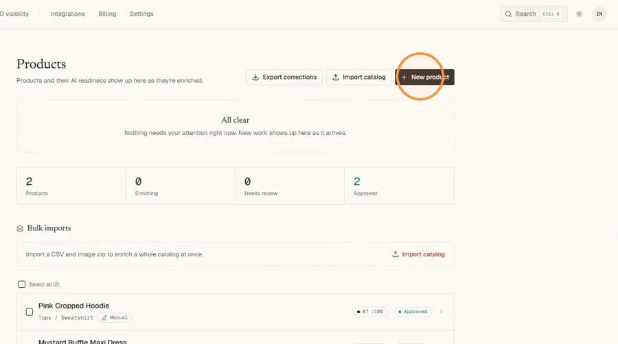 Use clean product images with the item clearly visible.