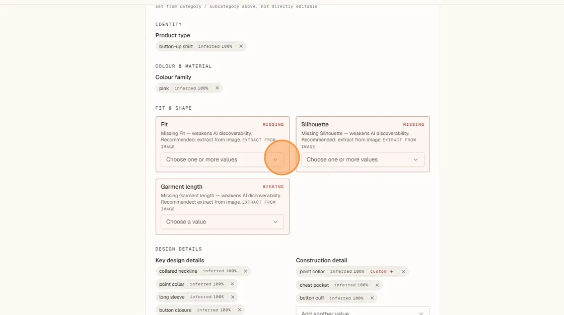 The Still missing list shows information Atlas still needs.