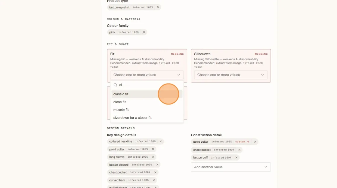 Use the search box in a dropdown to find a value quickly.