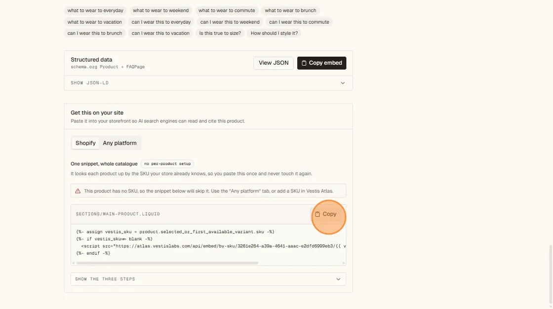 Choose the Shopify or Other platforms instructions.