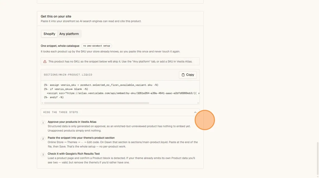 Paste it into the appropriate area of your website, or send it to the person who manages your ecommerce site.
