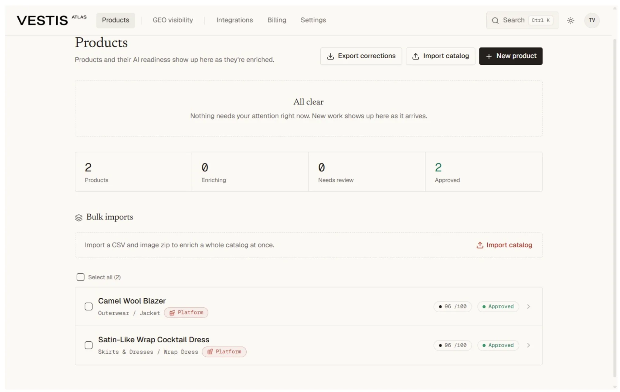Open the Atlas dashboard.