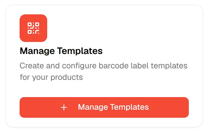 The Manage Templates card with its Manage Templates button