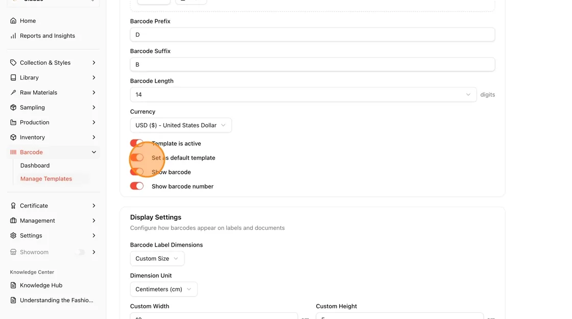 Use the toggle to:
