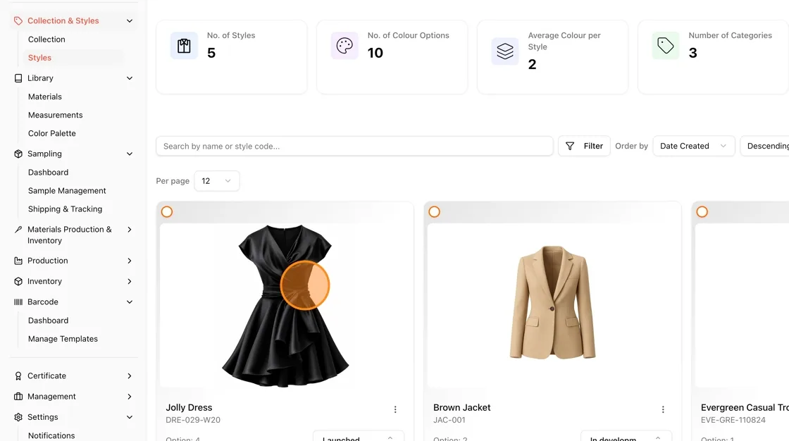 In the left sidebar, go to Collection & Styles → Styles.