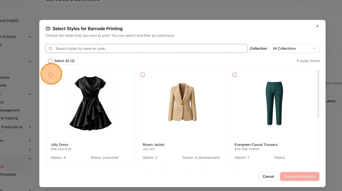 Browse or search for styles.