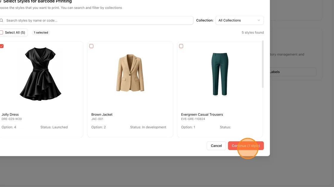 Browse or search for styles.