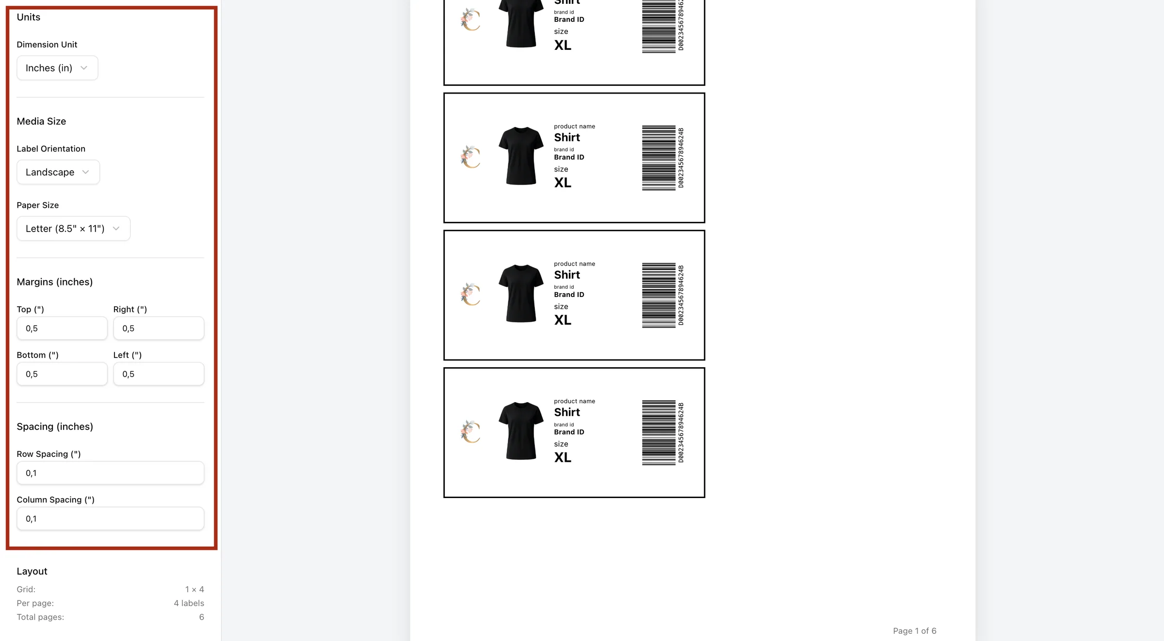 Adjust the settings as needed to match your printing requirements.