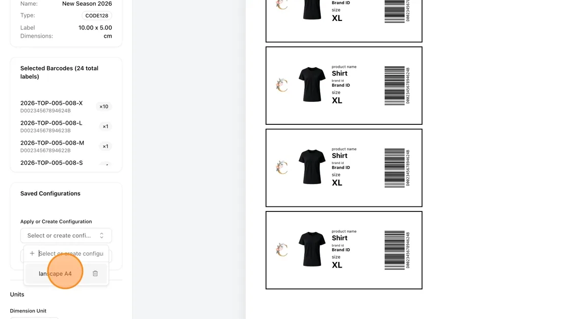or Select an existing layout configuration