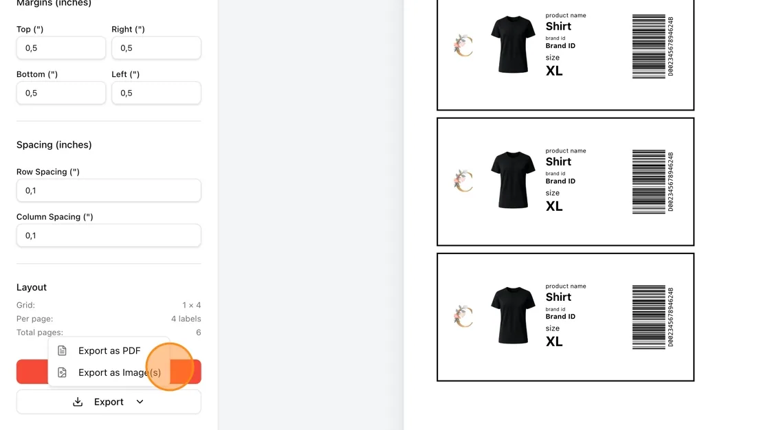Click “Print Label” to print directly.