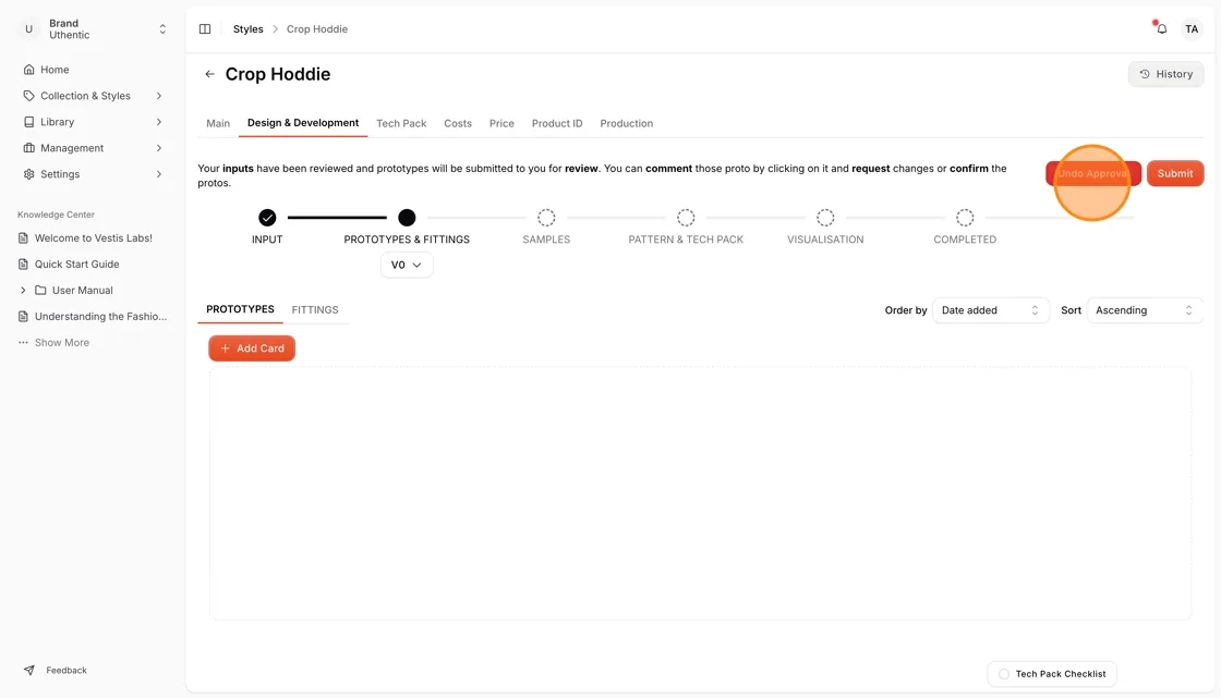 Users can undo the approval and will go back to the previous stage.