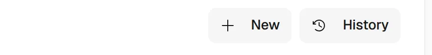 The New and History buttons at the top right of the Collection page