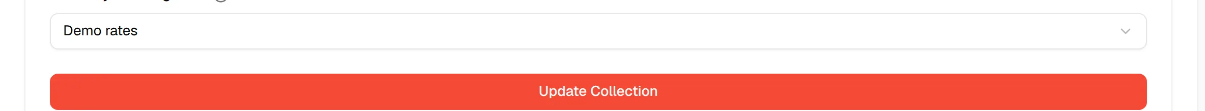 The Cancel and Update Collection buttons at the bottom of the Edit Collection page