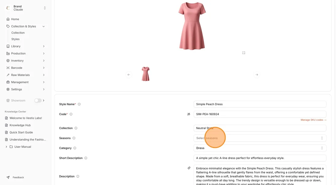 Review the generated collection details