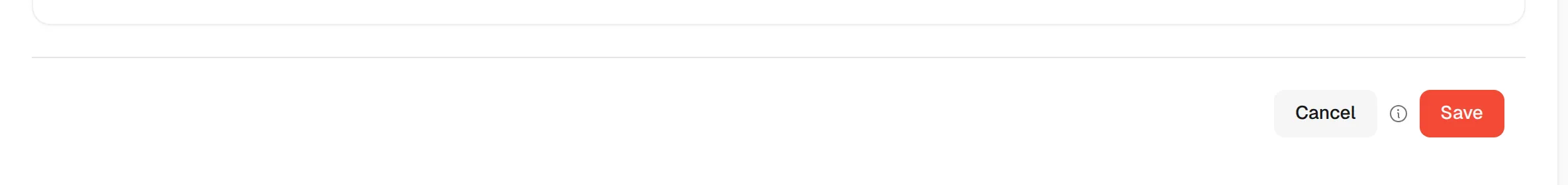 The Cancel and Save buttons in the lower-right corner of the form