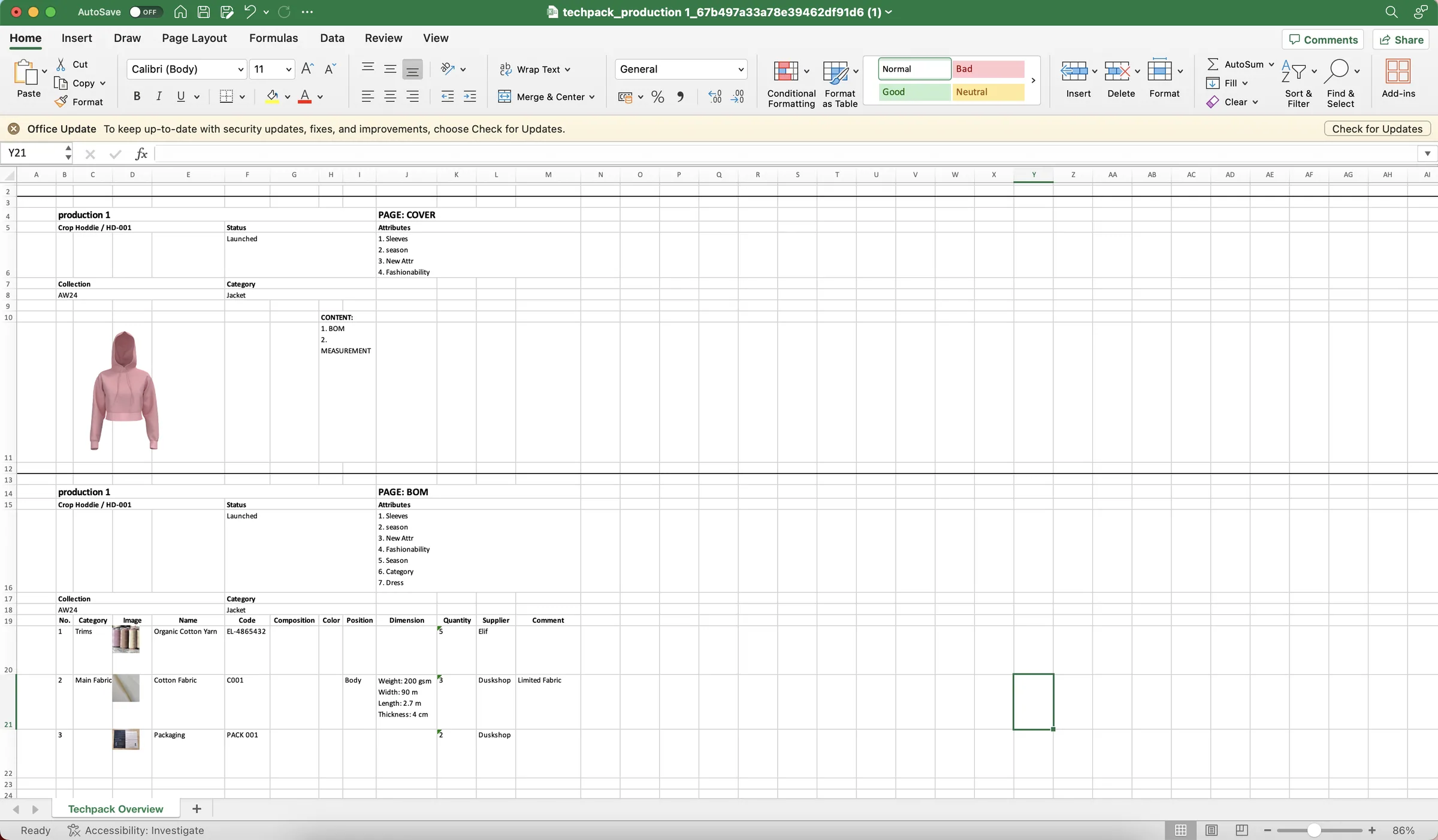 The downloaded file in Excel Format, you'll receive the file that looks like this: