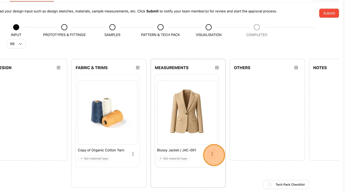 Click the three-dot menu on the card.
