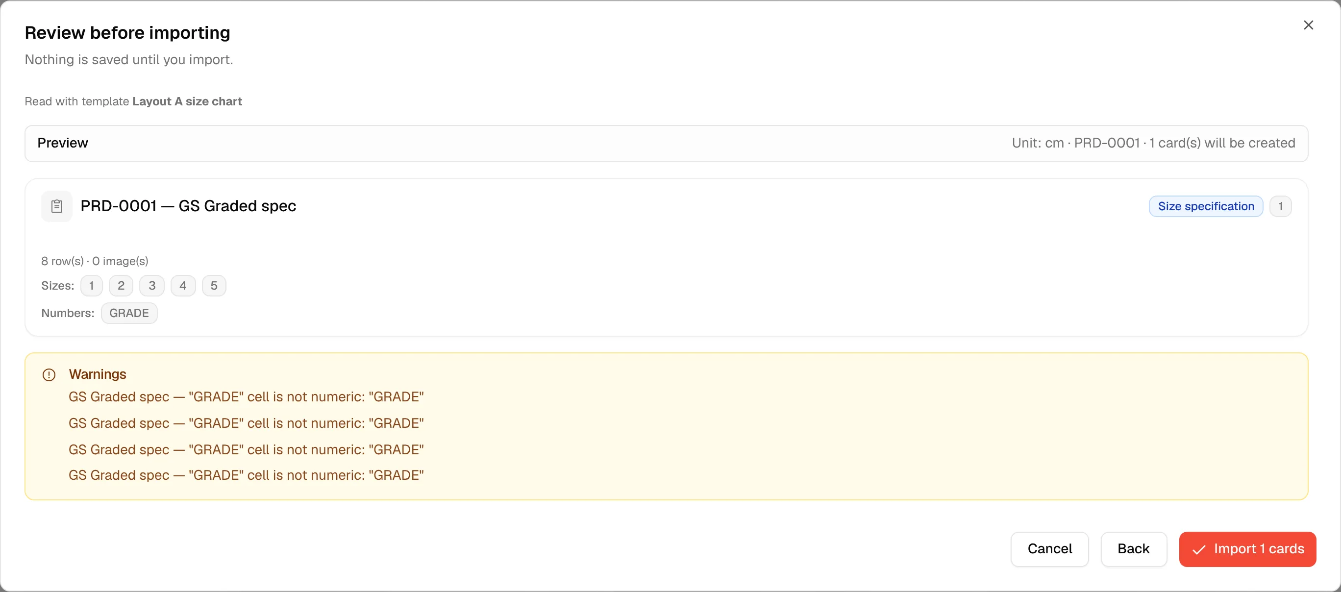 The review screen reached directly from the reuse path