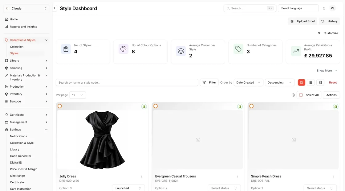 In the left sidebar, click Collection & Styles, then select Styles.