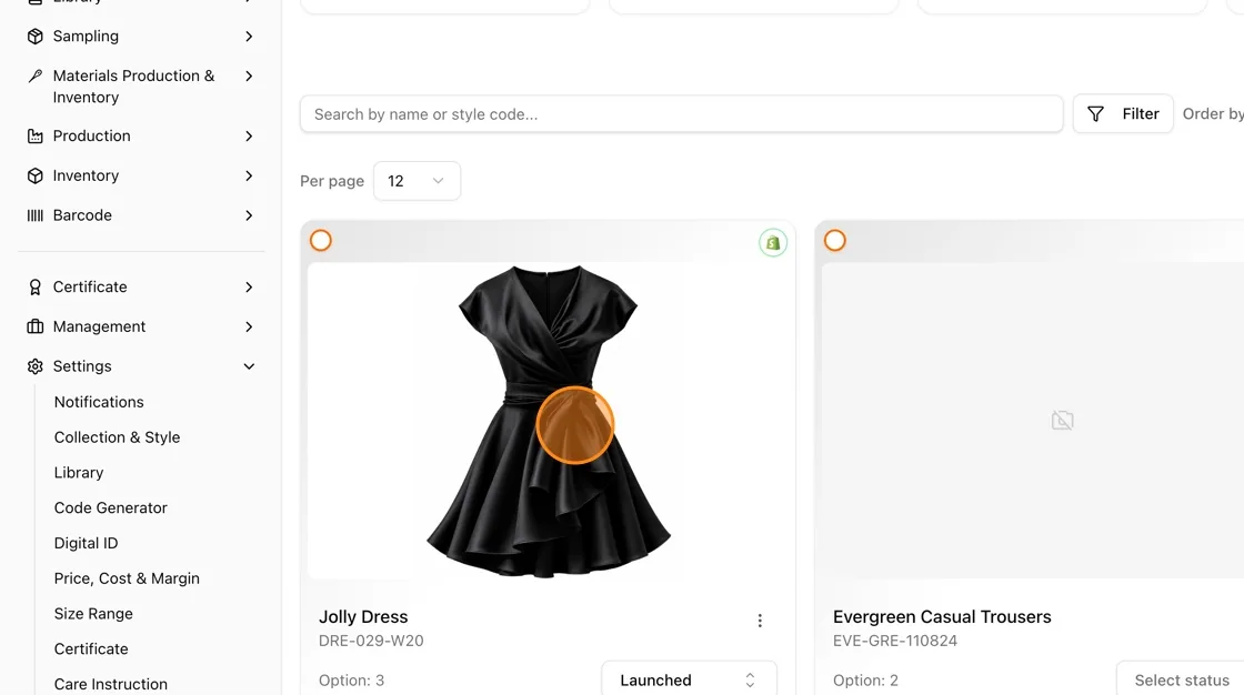Click on a style card (e.g.