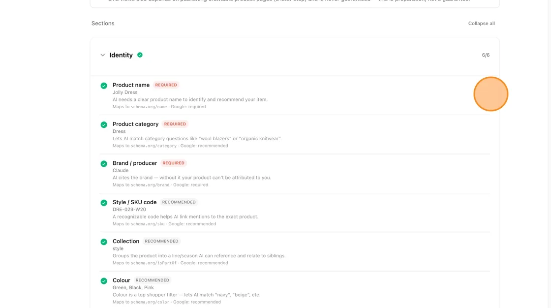 Fields in the Identity section: