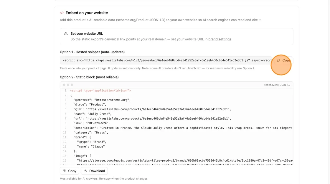Submit your product’s URL to Google Search Console and Bing Webmaster Tools on your own domain so search and AI engines…