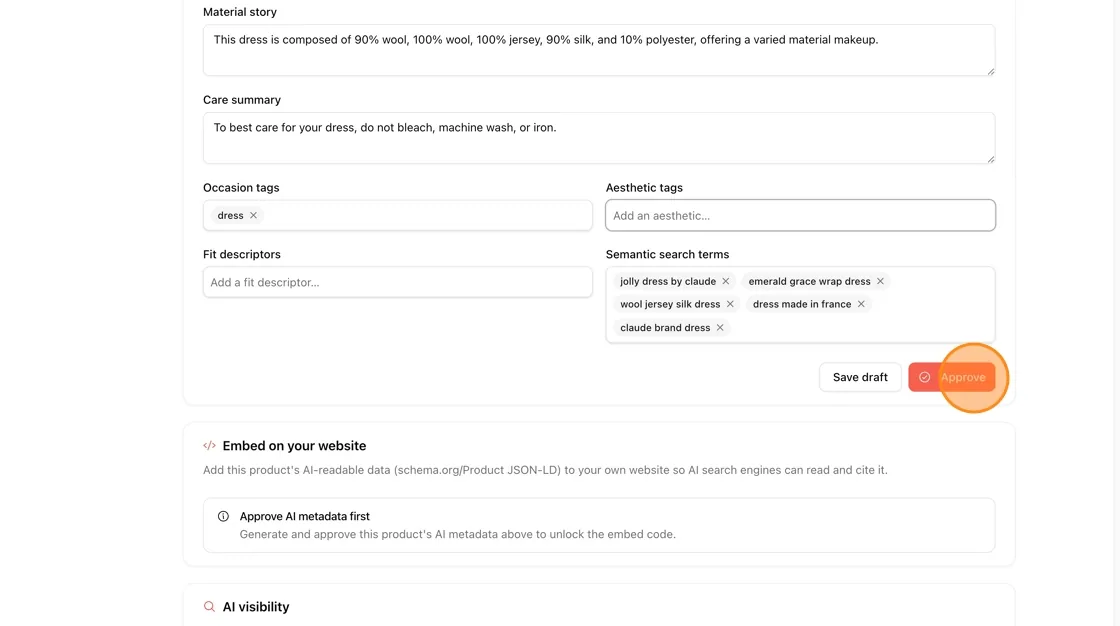 Approve to unlock embedding