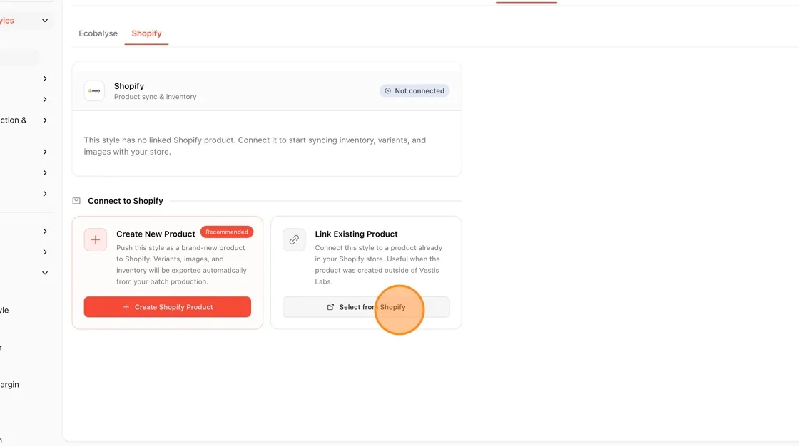 Choose how to connect to Shopify