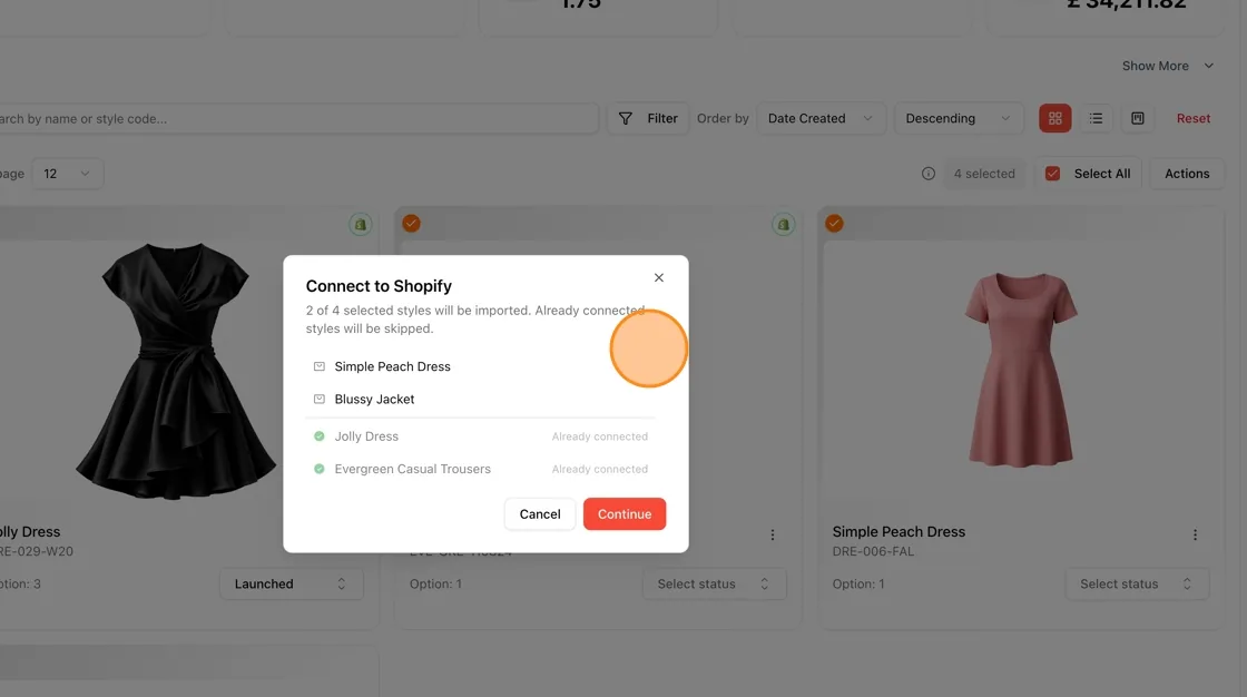Review which styles will sync