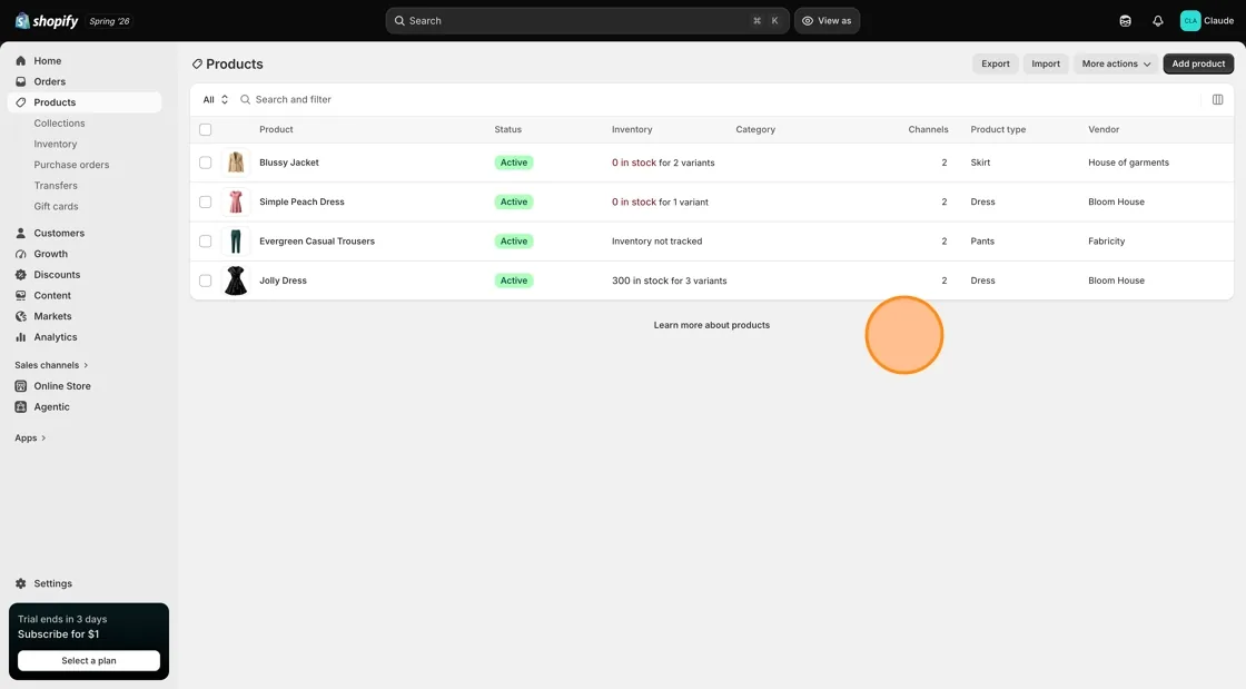 Verify all products in Shopify