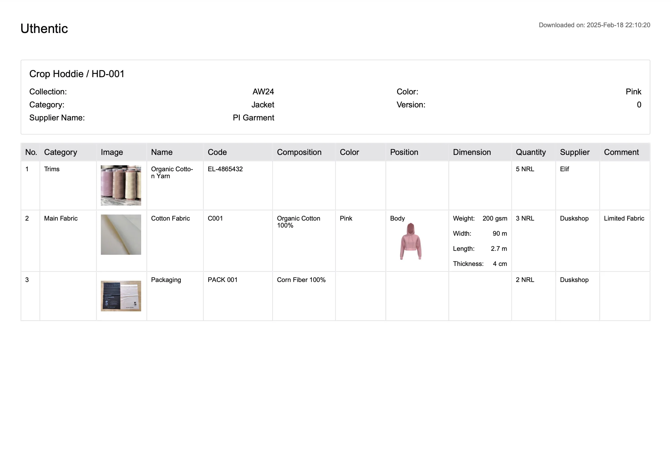 The downloaded file in PDF Format, you'll receive the file that looks like this: