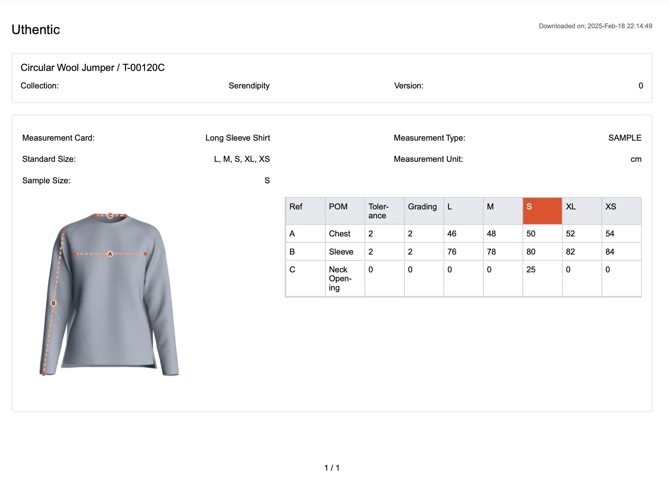 The downloaded file in PDF (Landscape) Format, you'll receive the file that looks like this: