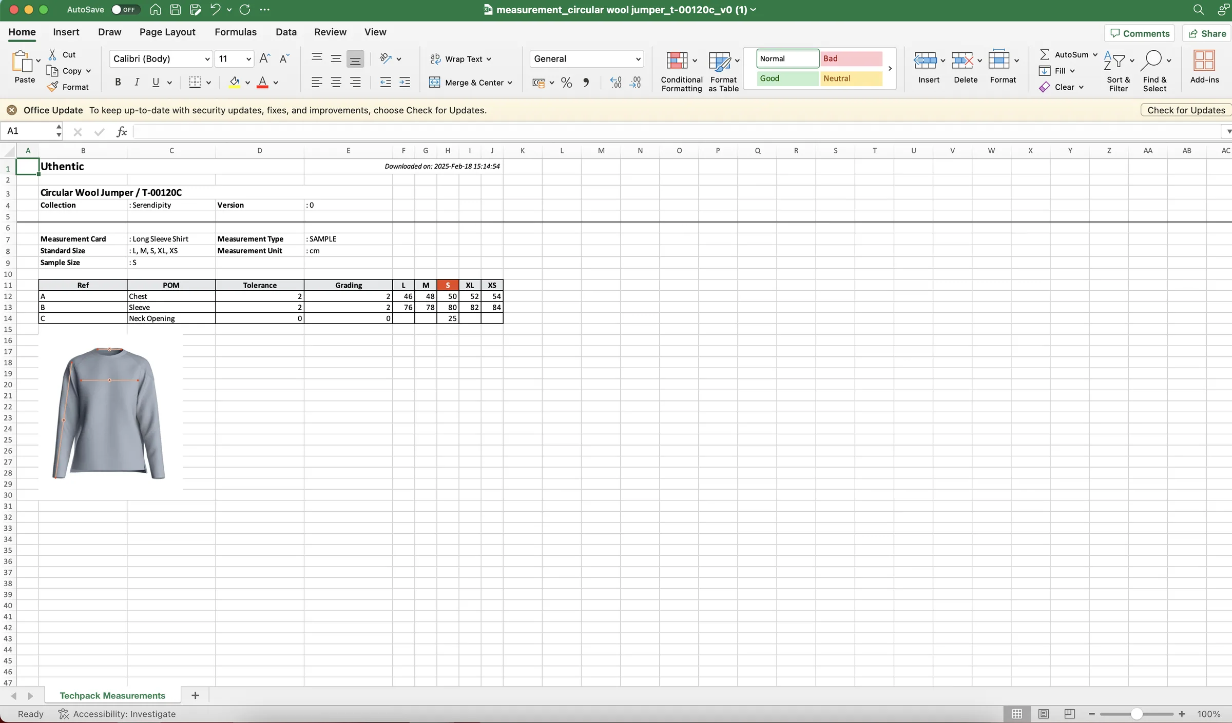 The downloaded file in Excel Format, you'll receive the file that looks like this:
