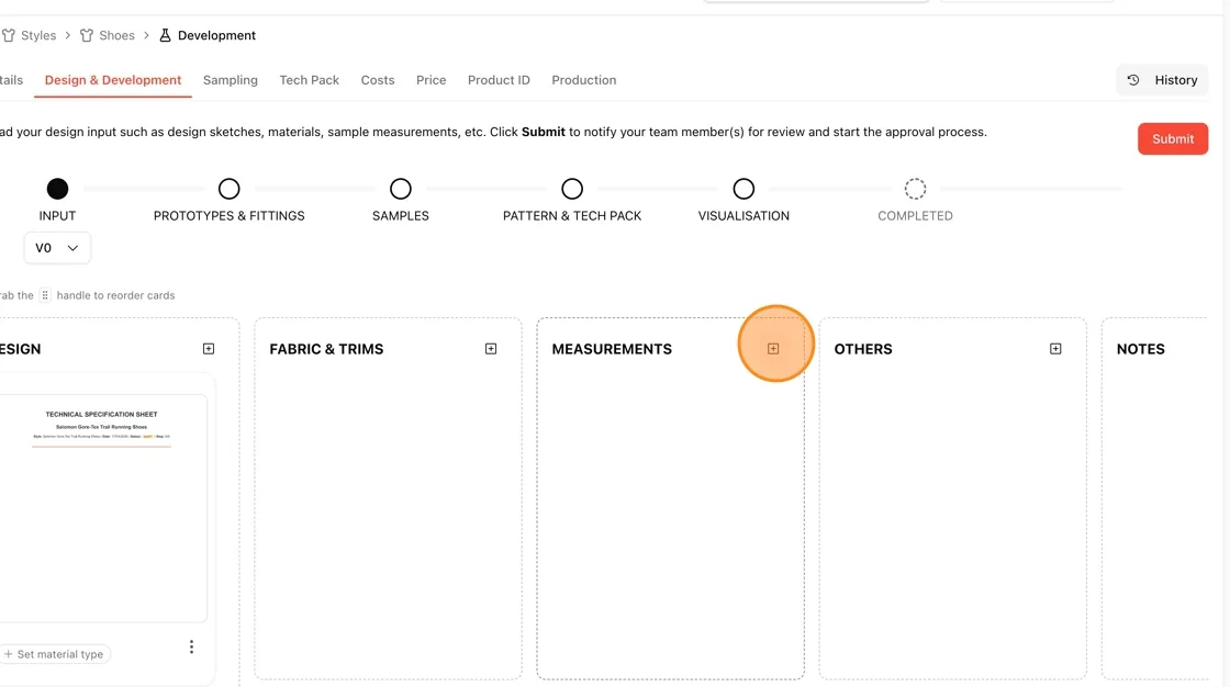 Click the + icon on the column.