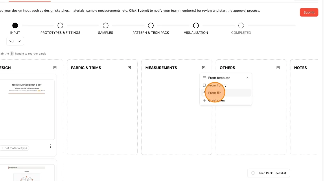 In the MEASUREMENTS column, click the + icon and select Create new (or use From library → + New in the Measurement Libraries…