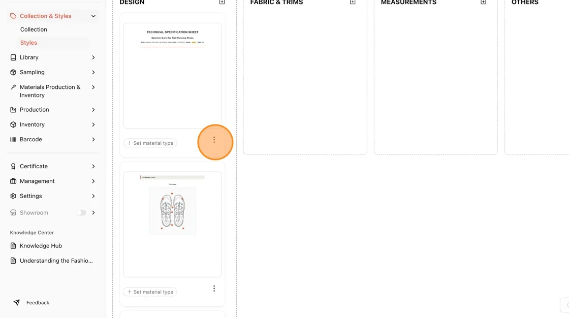 To reorder cards within a column, grab the handle icon (⋮⋮) that appears on each card and drag it to the desired position.