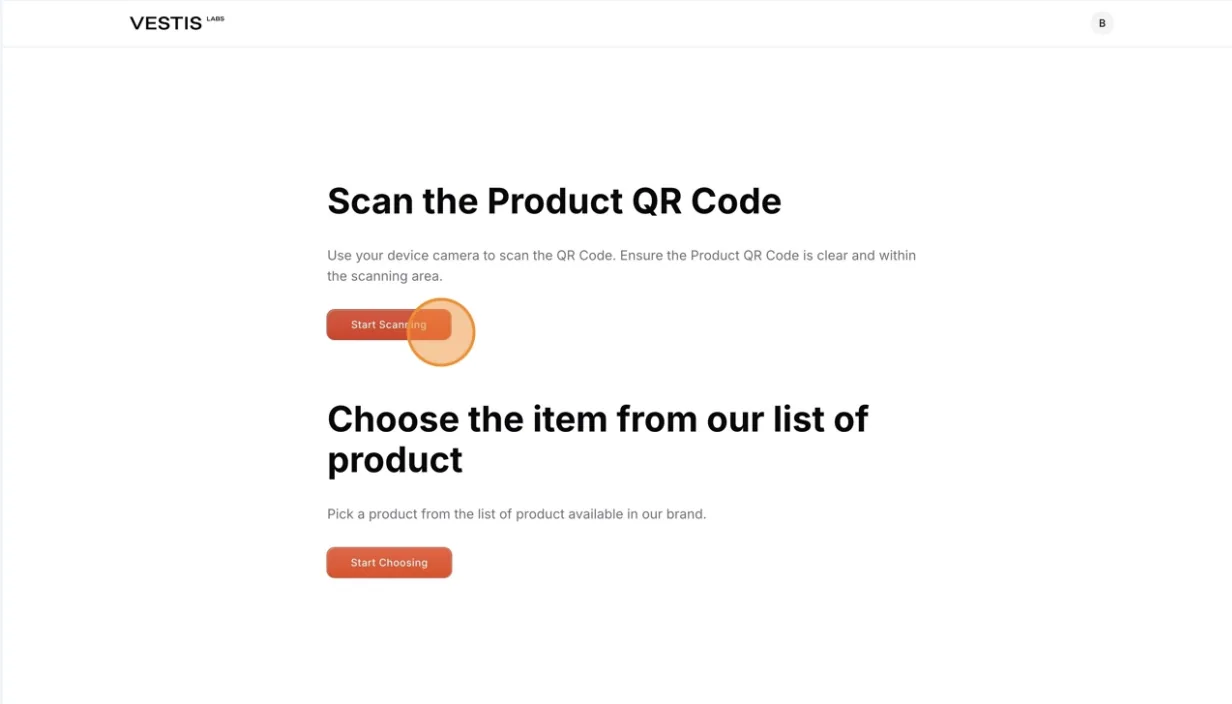 Select Start Scanning to activate the digital ID using Scan the QR product.