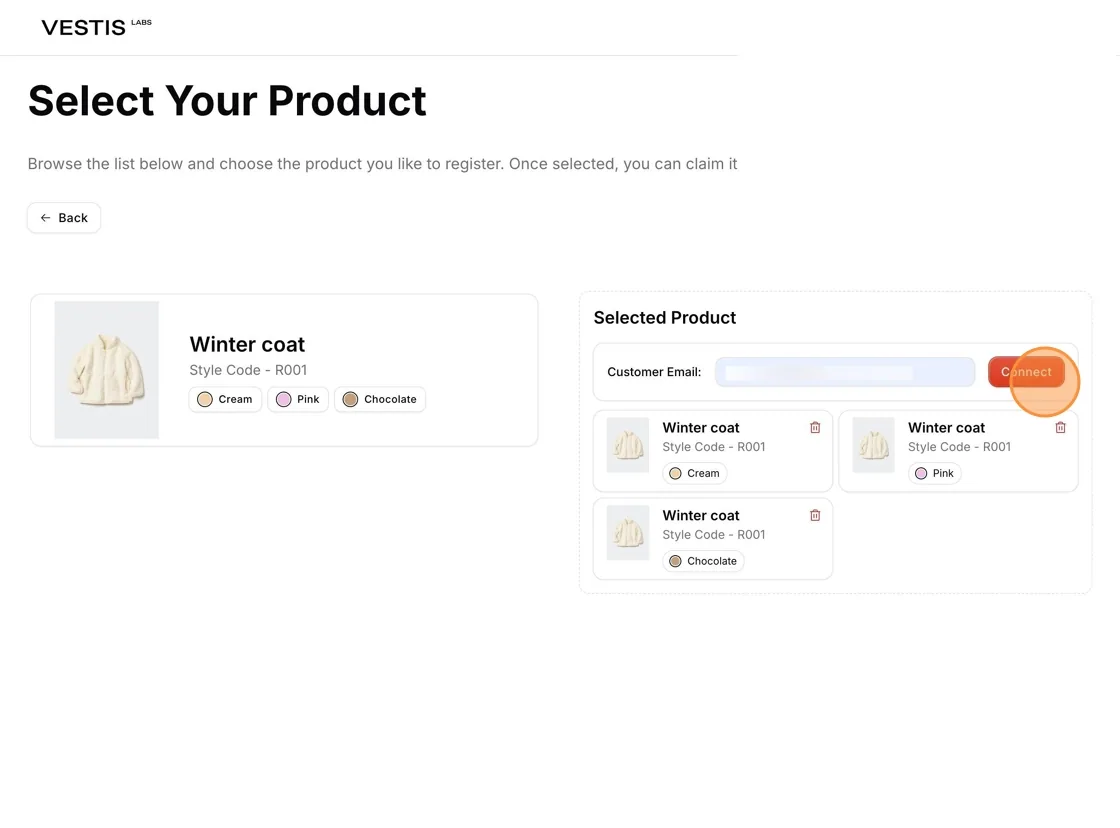 Customer Email: enter the customer email.