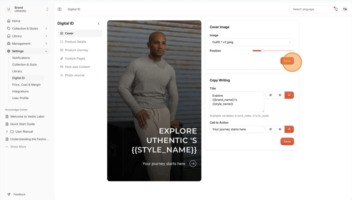 Select "Choose file" on the upper right side of the cover image section.