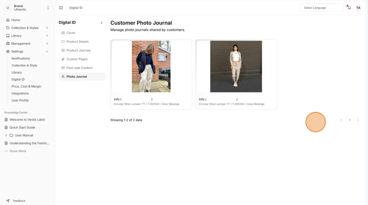 The Photo Journal Page will display all the photo collections shared by your customers from the post-sale content you have…