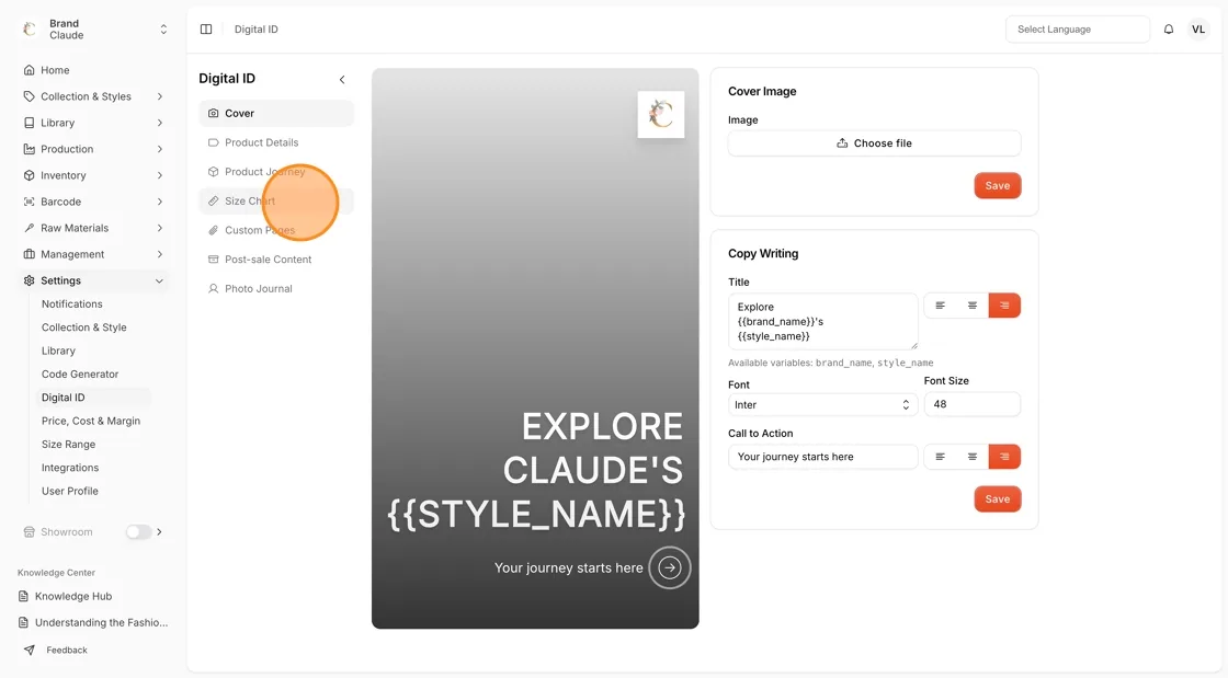 Navigate to Settings Digital ID on the left bar menu.
