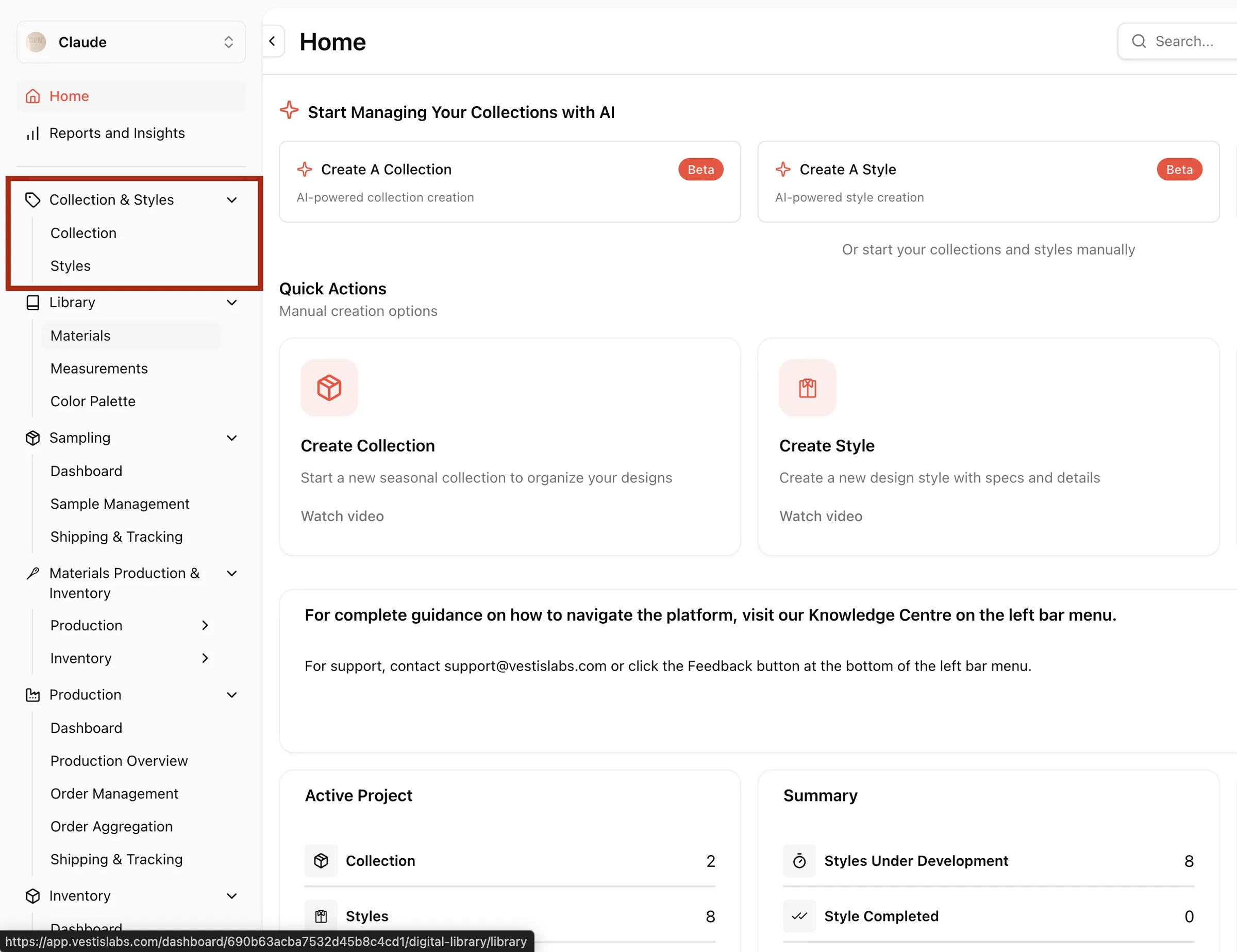 Create and manage individual style records — the design, specifications, construction details, materials and imagery for a…