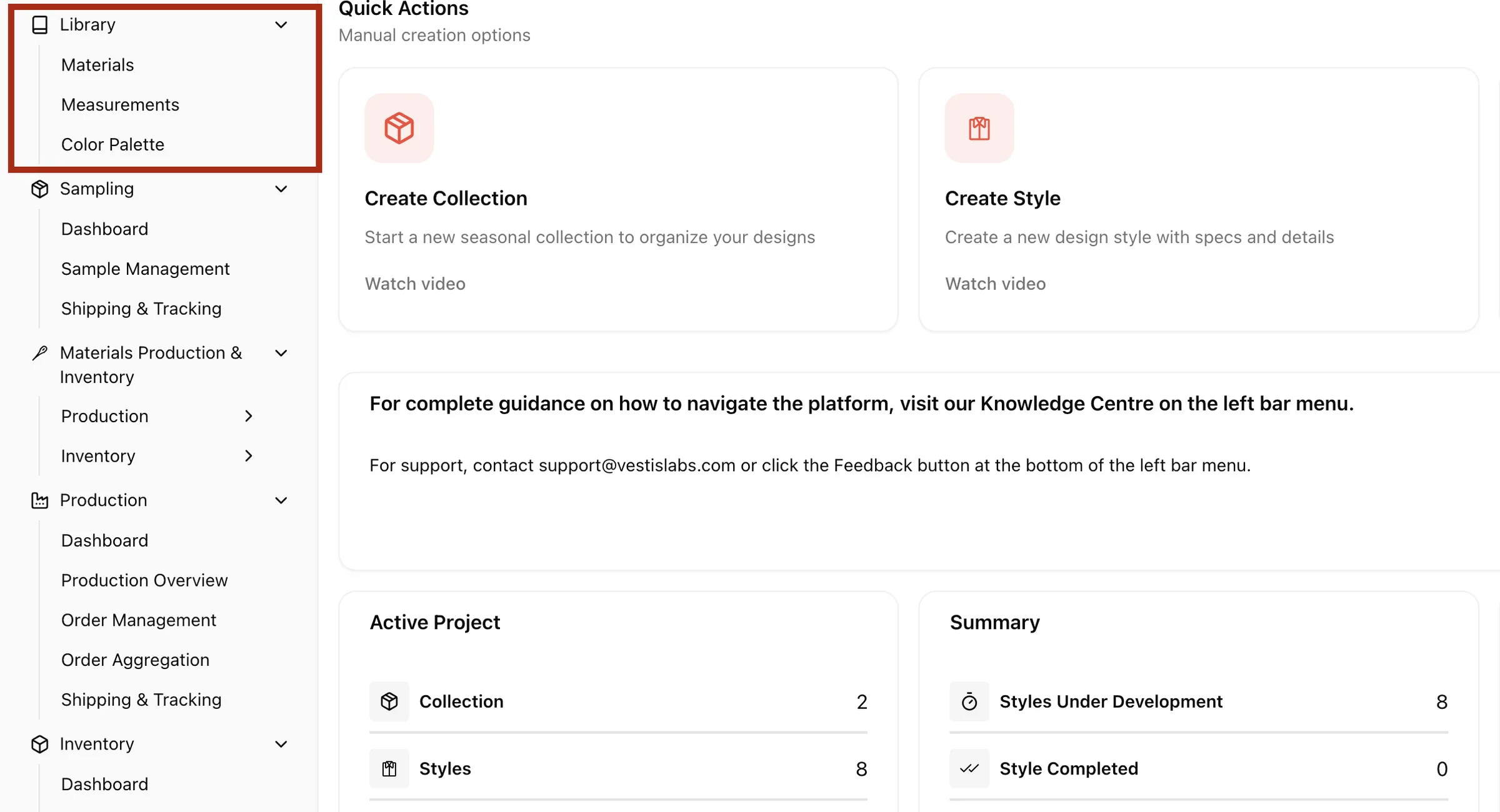 Manage your brand's approved color library for consistent reference across styles and materials.