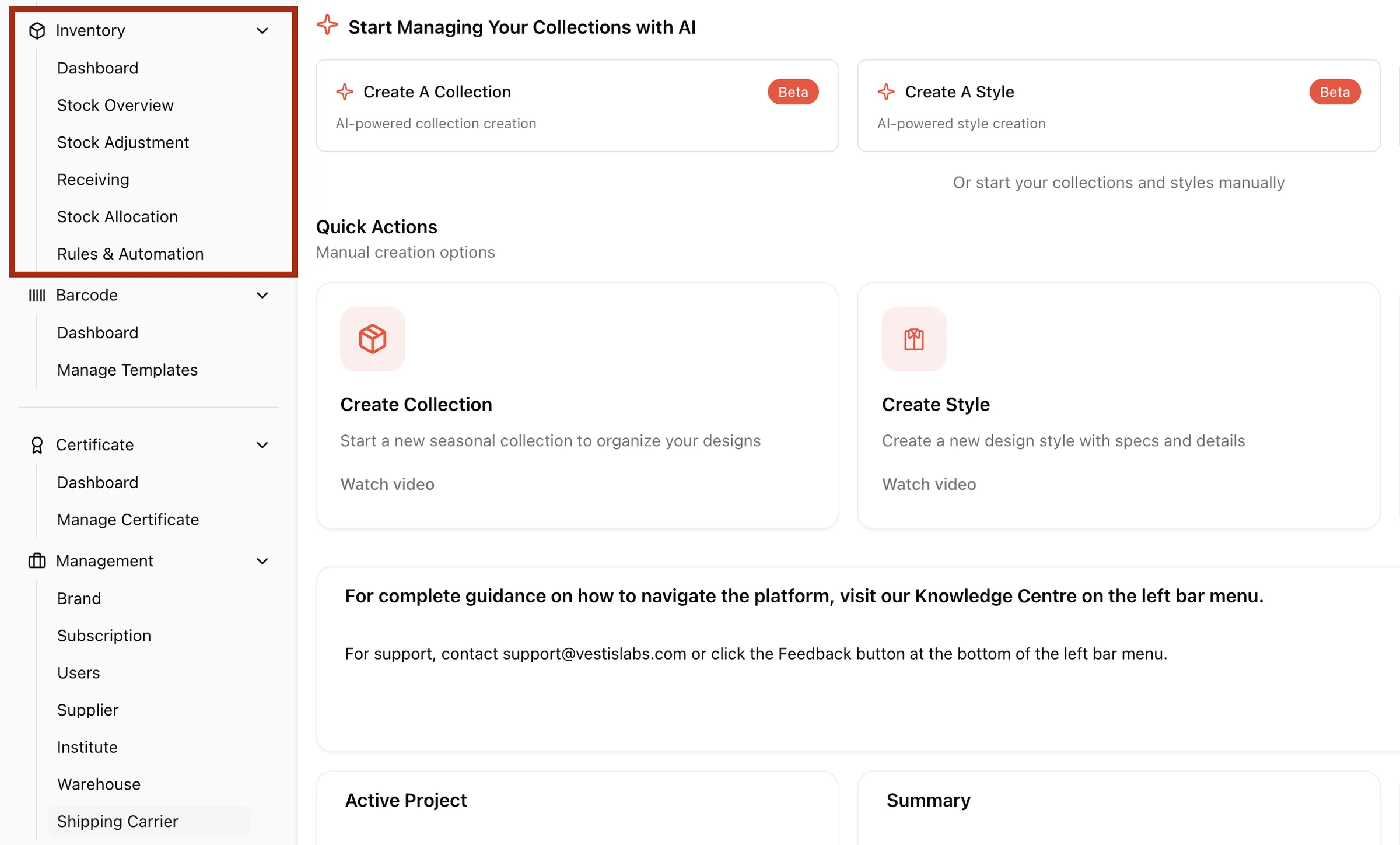 Configure automated rules for inventory — for example automatic reorder points or allocation logic.