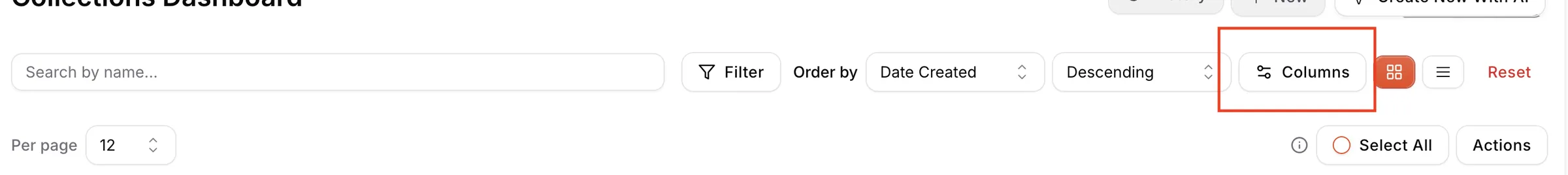 This feature enables users to choose which columns appear in the Collection and Style lists.