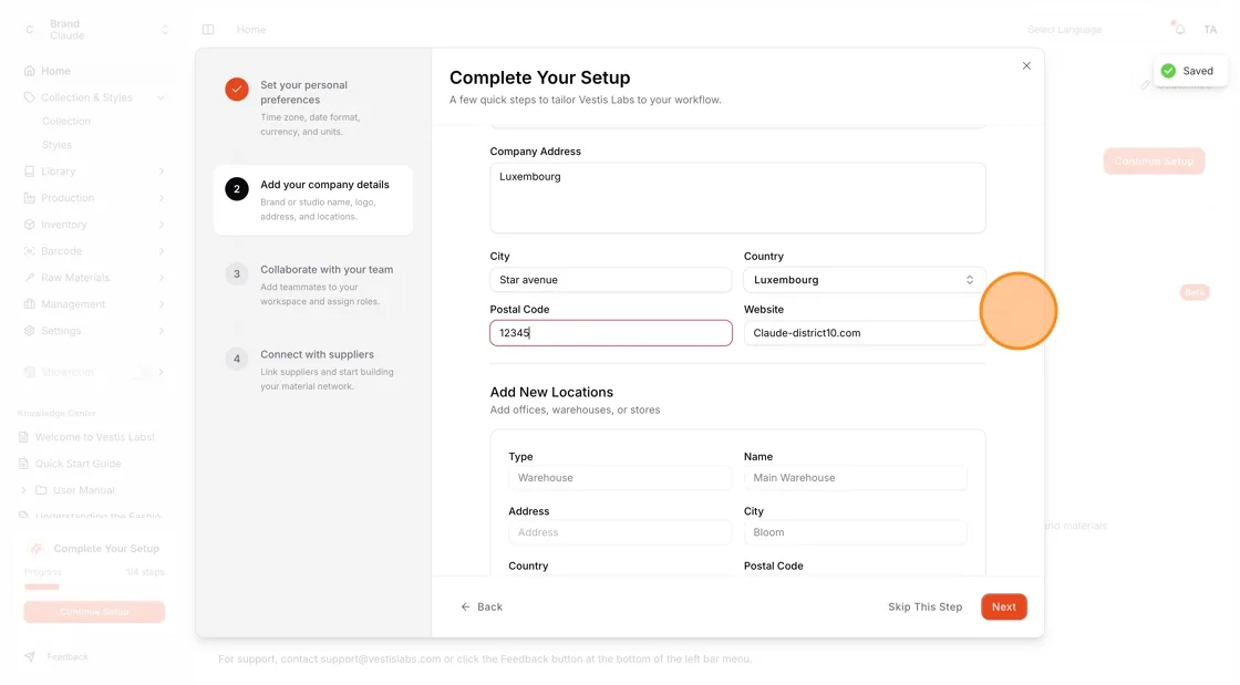 Set Up Your Company Information