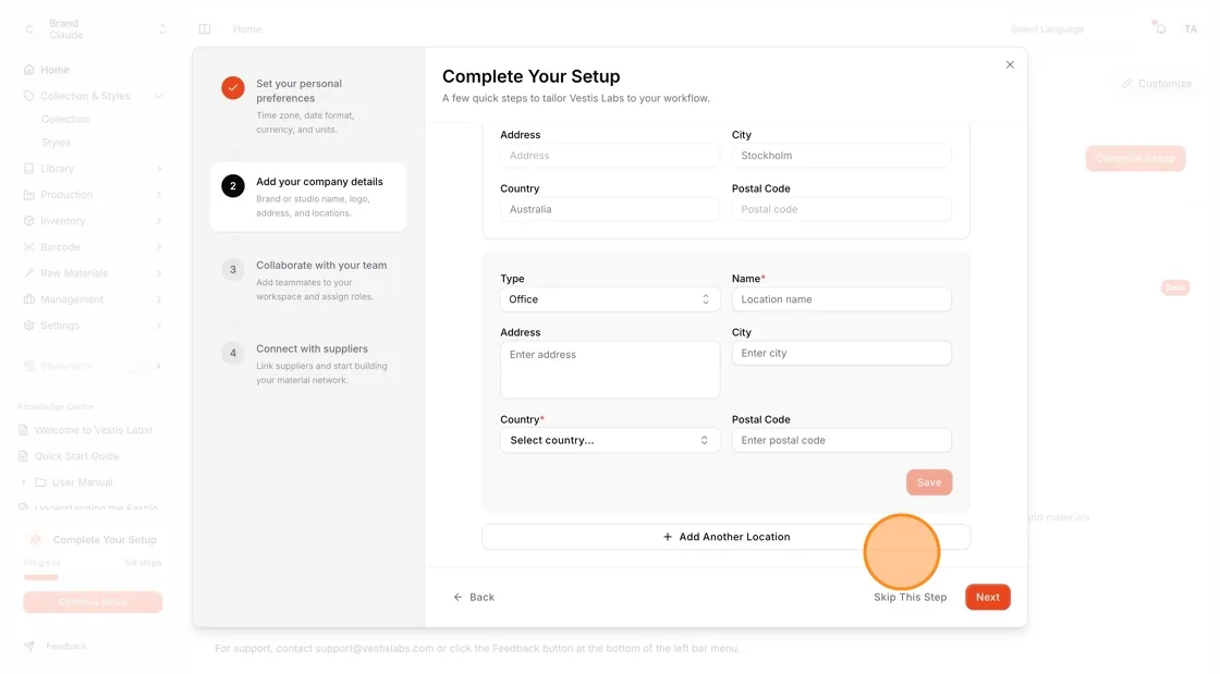 Set Up Your Company Information