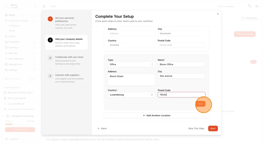 Set Up Your Company Information