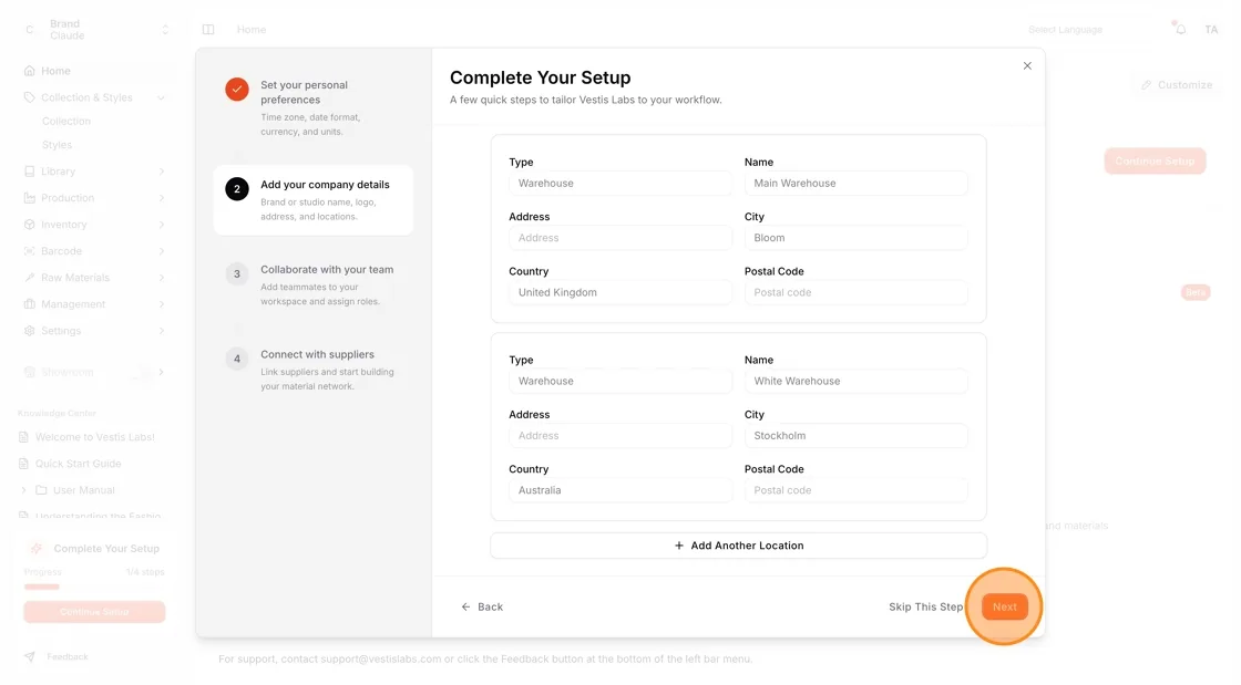 Set Up Your Company Information