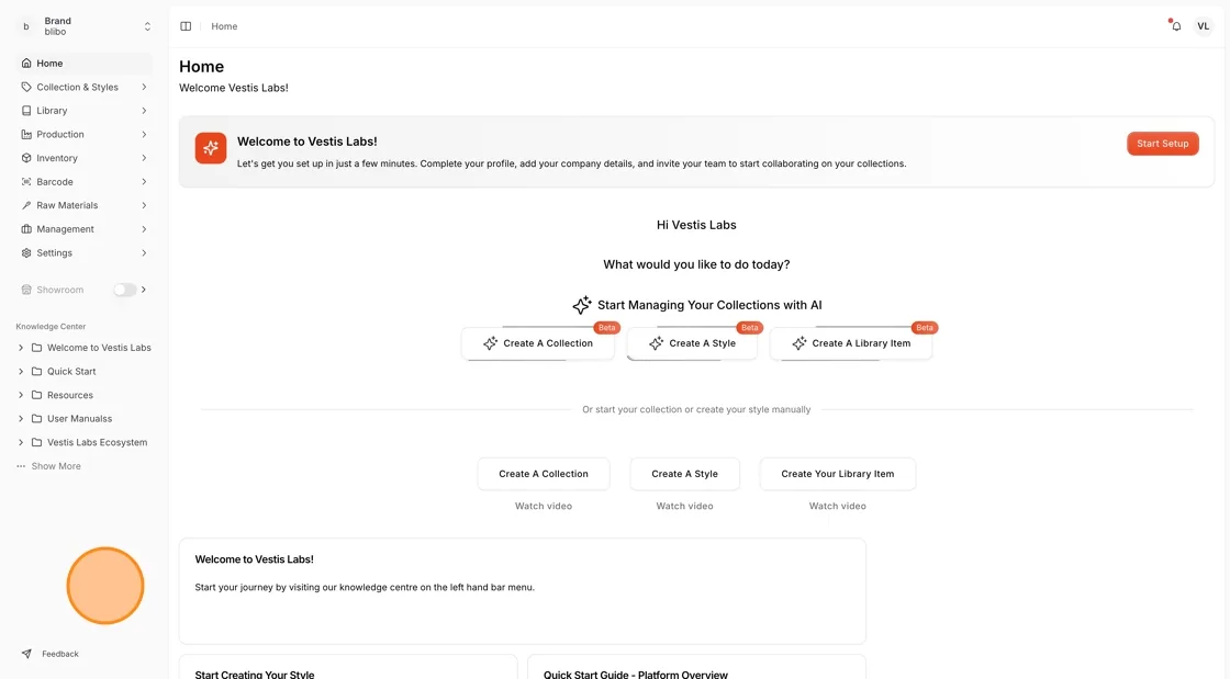 Upon successful login, the system will direct users to the Vestis Labs dashboard.